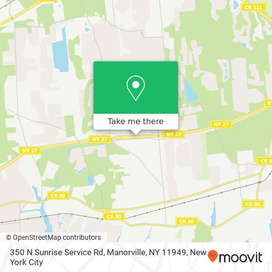 Mapa de 350 N Sunrise Service Rd, Manorville, NY 11949