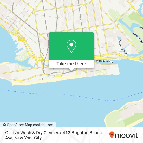 Mapa de Glady's Wash & Dry Cleaners, 412 Brighton Beach Ave