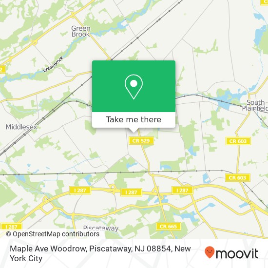 Mapa de Maple Ave Woodrow, Piscataway, NJ 08854