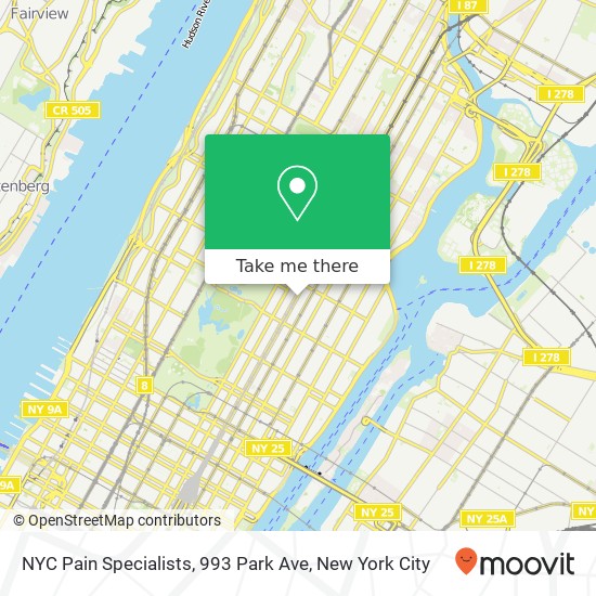 Mapa de NYC Pain Specialists, 993 Park Ave