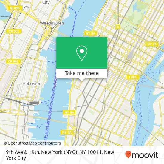 9th Ave & 19th, New York (NYC), NY 10011 map
