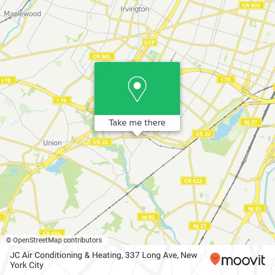 Mapa de JC Air Conditioning & Heating, 337 Long Ave