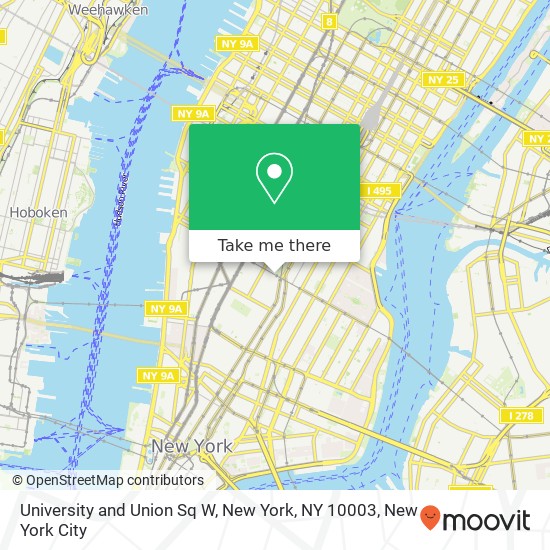 University and Union Sq W, New York, NY 10003 map