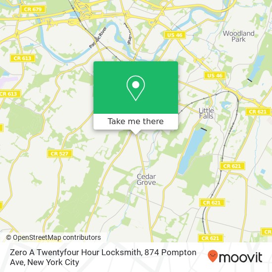 Zero A Twentyfour Hour Locksmith, 874 Pompton Ave map