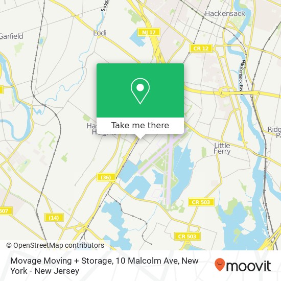 Mapa de Movage Moving + Storage, 10 Malcolm Ave