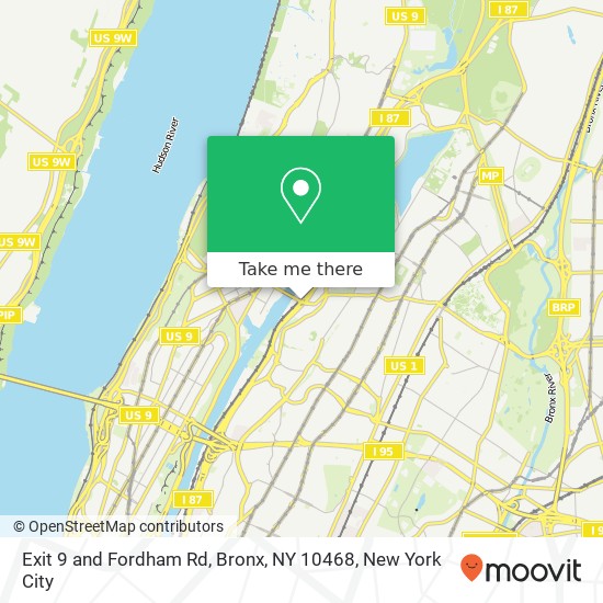 Exit 9 and Fordham Rd, Bronx, NY 10468 map