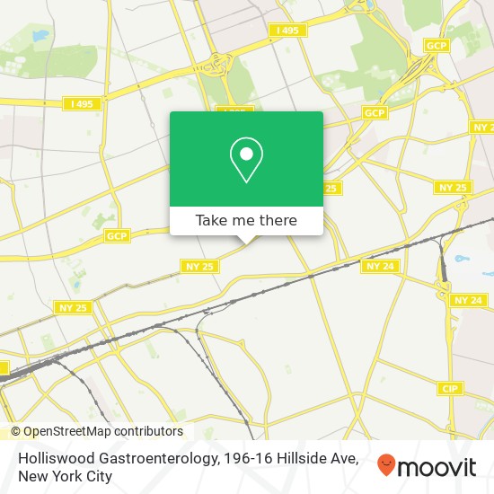 Mapa de Holliswood Gastroenterology, 196-16 Hillside Ave