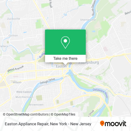 Mapa de Easton Appliance Repair