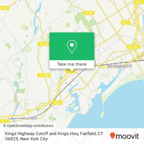 Kings Highway Cutoff and Kings Hwy, Fairfield, CT 06825 map