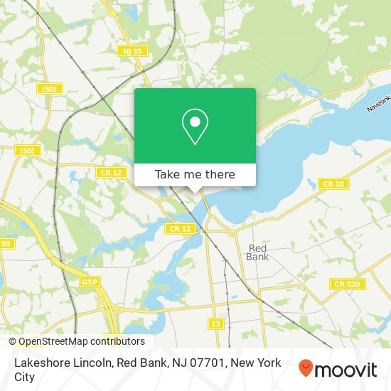 Mapa de Lakeshore Lincoln, Red Bank, NJ 07701