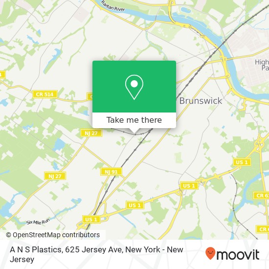 Mapa de A N S Plastics, 625 Jersey Ave