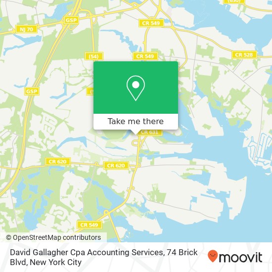 Mapa de David Gallagher Cpa Accounting Services, 74 Brick Blvd