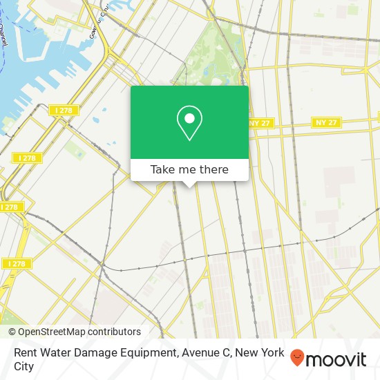 Rent Water Damage Equipment, Avenue C map