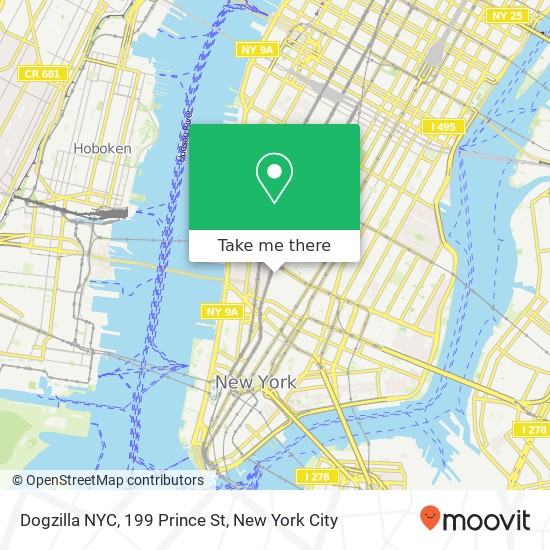 Mapa de Dogzilla NYC, 199 Prince St