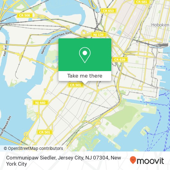 Mapa de Communipaw Siedler, Jersey City, NJ 07304