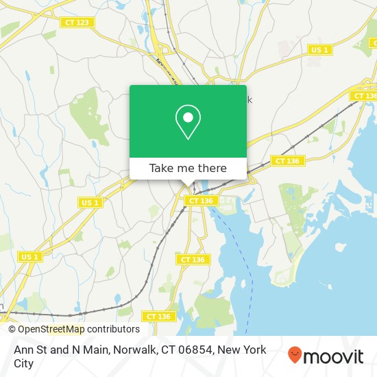 Mapa de Ann St and N Main, Norwalk, CT 06854