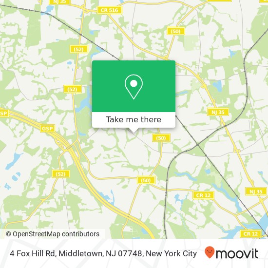 Mapa de 4 Fox Hill Rd, Middletown, NJ 07748