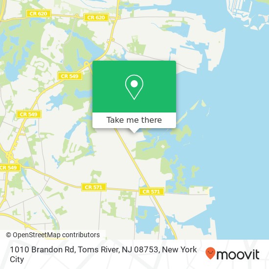 Mapa de 1010 Brandon Rd, Toms River, NJ 08753