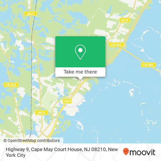 Mapa de Highway 9, Cape May Court House, NJ 08210