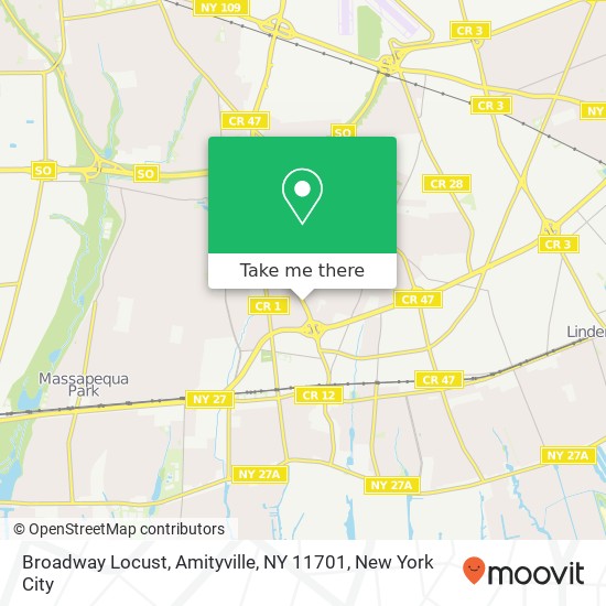 Mapa de Broadway Locust, Amityville, NY 11701