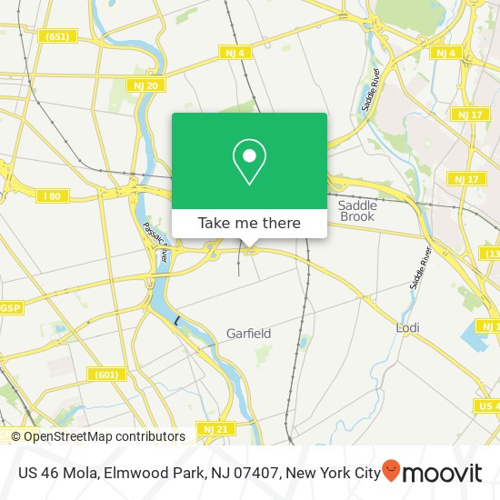 Mapa de US 46 Mola, Elmwood Park, NJ 07407