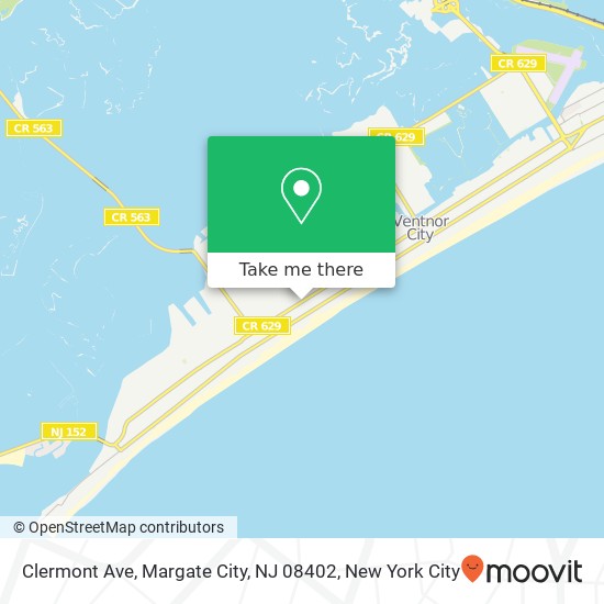 Mapa de Clermont Ave, Margate City, NJ 08402