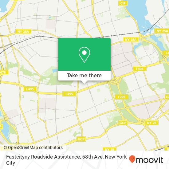 Fastcityny Roadside Assistance, 58th Ave map