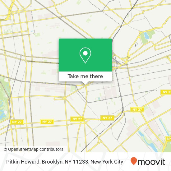 Mapa de Pitkin Howard, Brooklyn, NY 11233