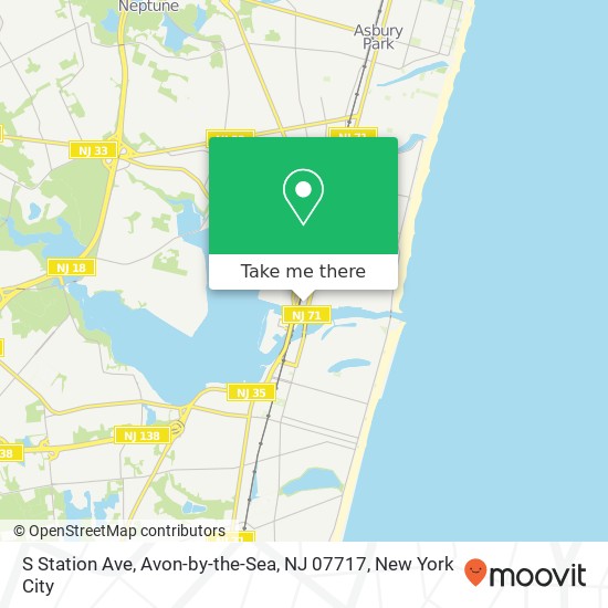 Mapa de S Station Ave, Avon-by-the-Sea, NJ 07717