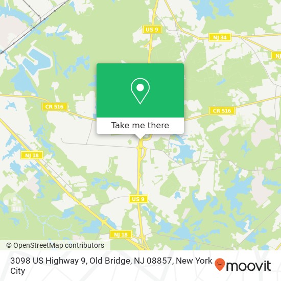 Mapa de 3098 US Highway 9, Old Bridge, NJ 08857