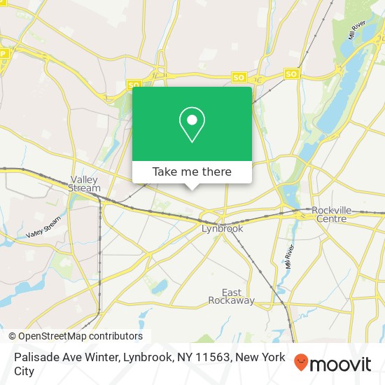 Mapa de Palisade Ave Winter, Lynbrook, NY 11563