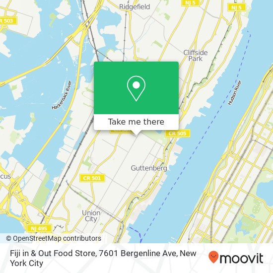 Fiji in & Out Food Store, 7601 Bergenline Ave map