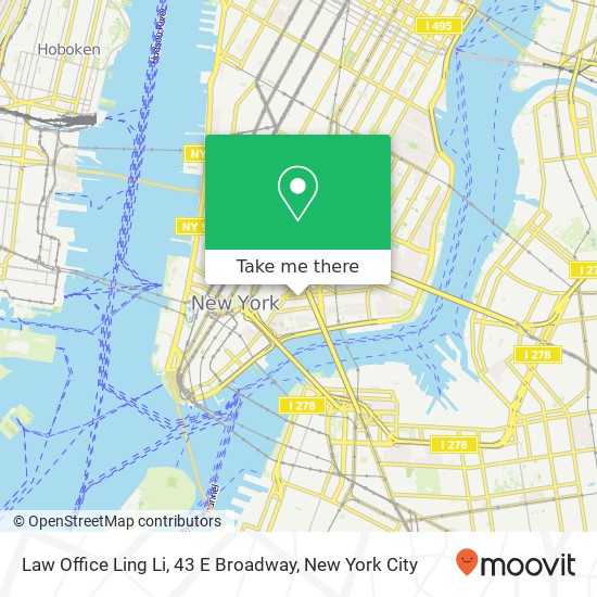 Mapa de Law Office Ling Li, 43 E Broadway