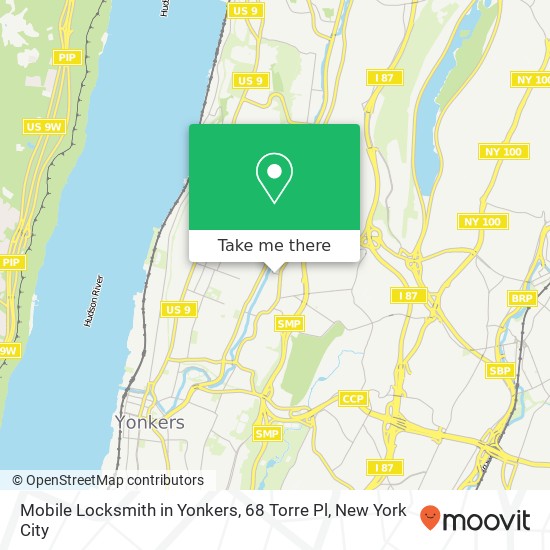Mapa de Mobile Locksmith in Yonkers, 68 Torre Pl