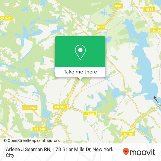 Arlene J Seaman RN, 173 Briar Mills Dr map