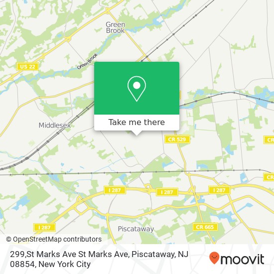 Mapa de 299,St Marks Ave St Marks Ave, Piscataway, NJ 08854