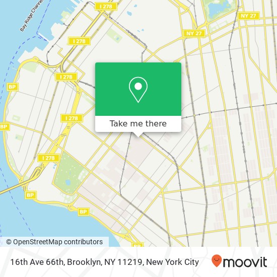 Mapa de 16th Ave 66th, Brooklyn, NY 11219