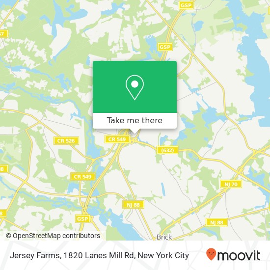 Mapa de Jersey Farms, 1820 Lanes Mill Rd
