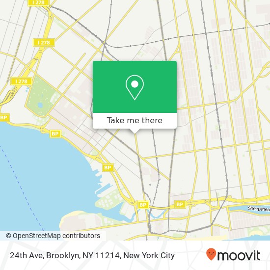 Mapa de 24th Ave, Brooklyn, NY 11214