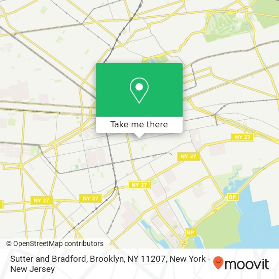 Mapa de Sutter and Bradford, Brooklyn, NY 11207