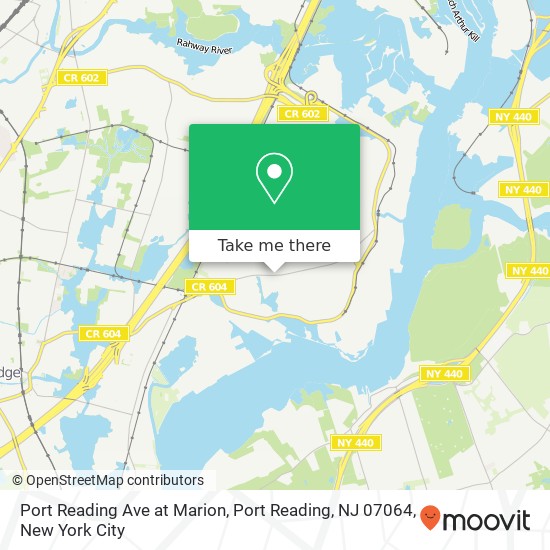 Mapa de Port Reading Ave at Marion, Port Reading, NJ 07064