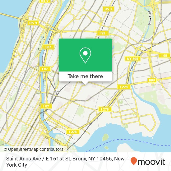 Mapa de Saint Anns Ave / E 161st St, Bronx, NY 10456
