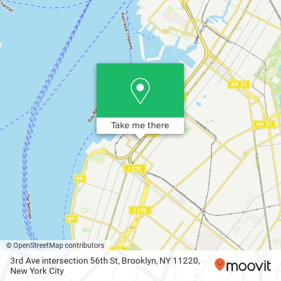Mapa de 3rd Ave intersection 56th St, Brooklyn, NY 11220