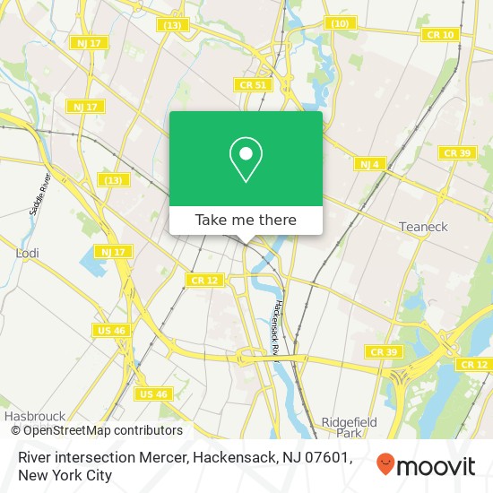 River intersection Mercer, Hackensack, NJ 07601 map