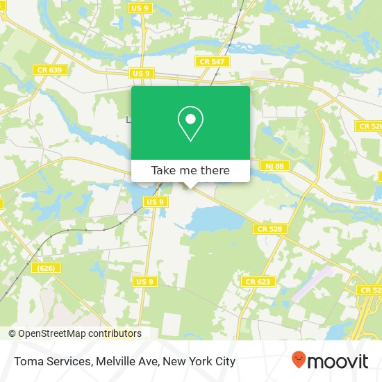 Mapa de Toma Services, Melville Ave