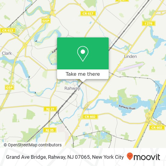 Mapa de Grand Ave Bridge, Rahway, NJ 07065
