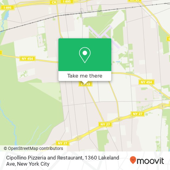 Mapa de Cipollino Pizzeria and Restaurant, 1360 Lakeland Ave