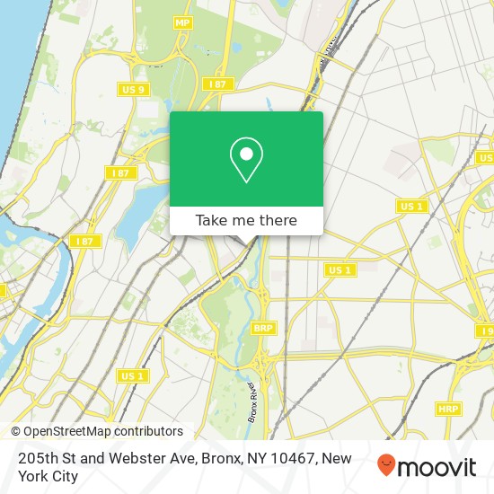 Mapa de 205th St and Webster Ave, Bronx, NY 10467