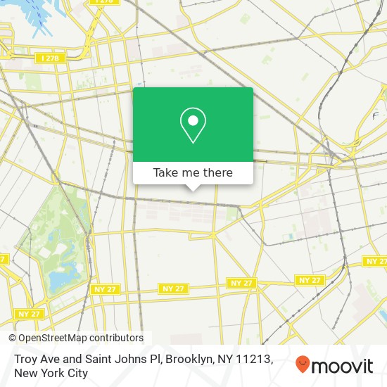 Mapa de Troy Ave and Saint Johns Pl, Brooklyn, NY 11213