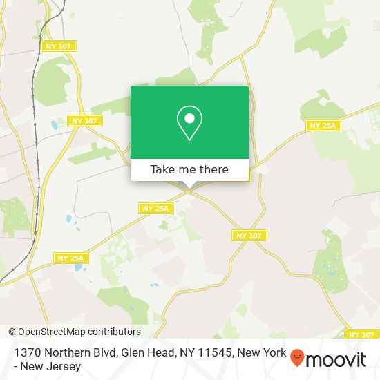 Mapa de 1370 Northern Blvd, Glen Head, NY 11545